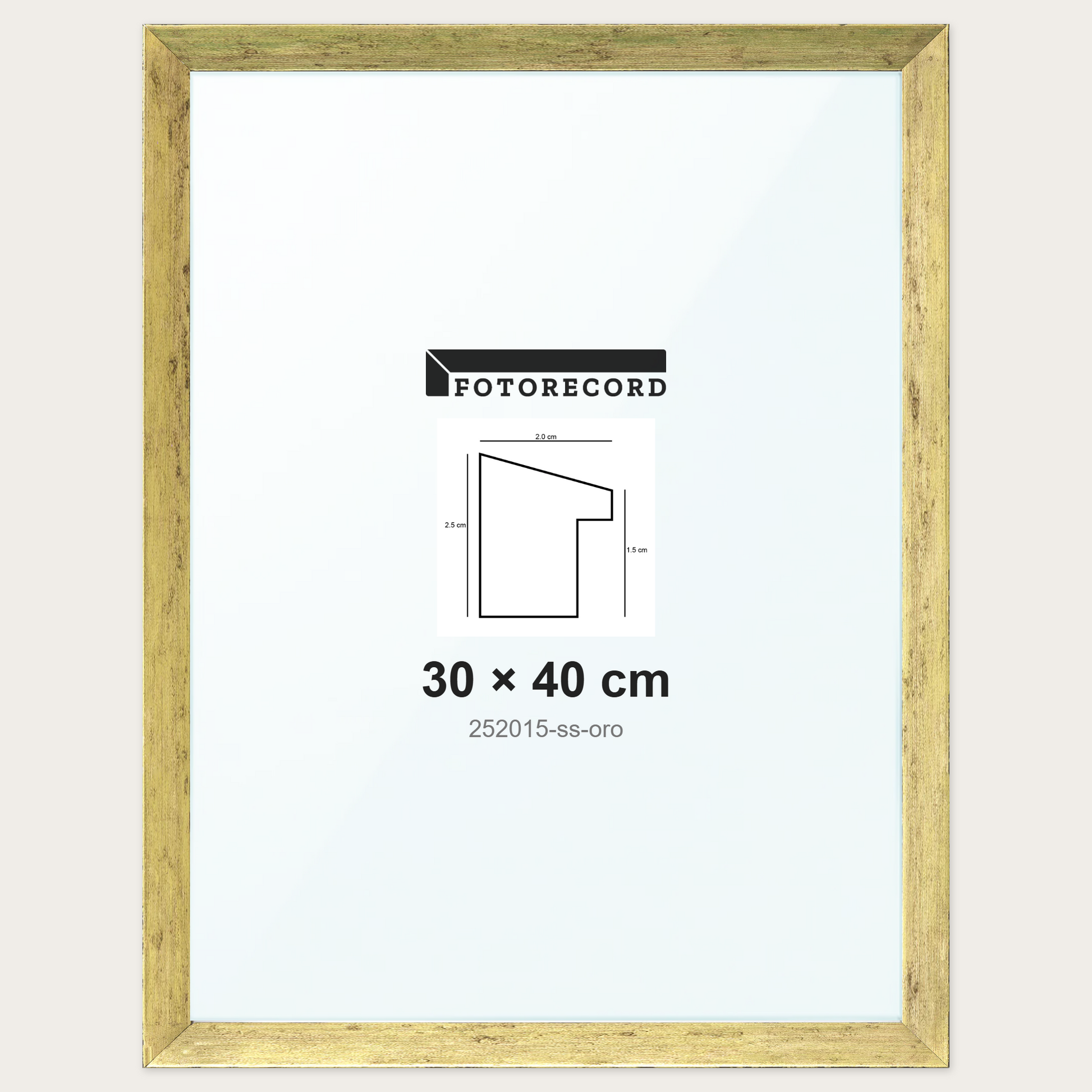 Cornice su misura 30x40 cm -- Oro Satinata | 252015-ss-oro