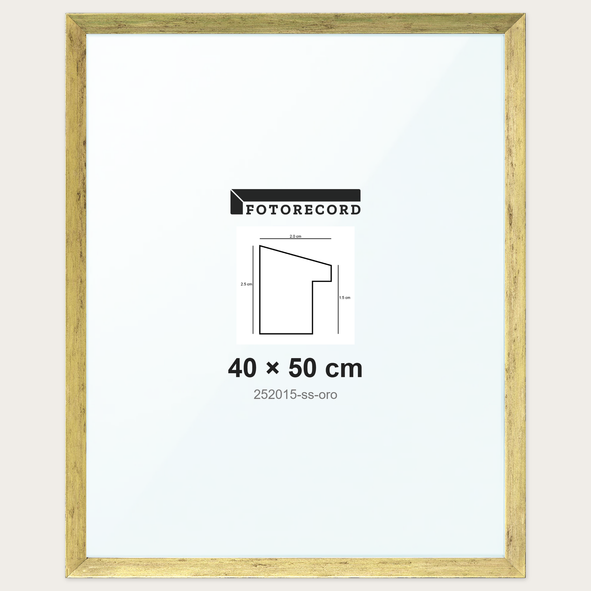 Cornice su misura 40x50 cm -- Oro Satinata | 252015-ss-oro