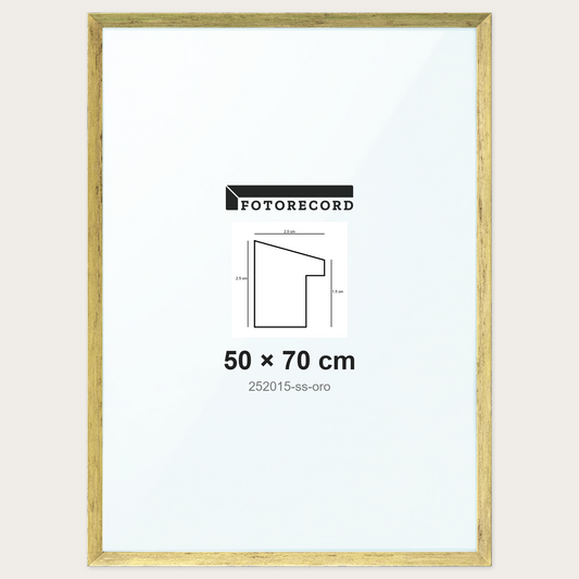 Cornice su misura 50x70 cm -- Oro Satinata | 252015-ss-oro