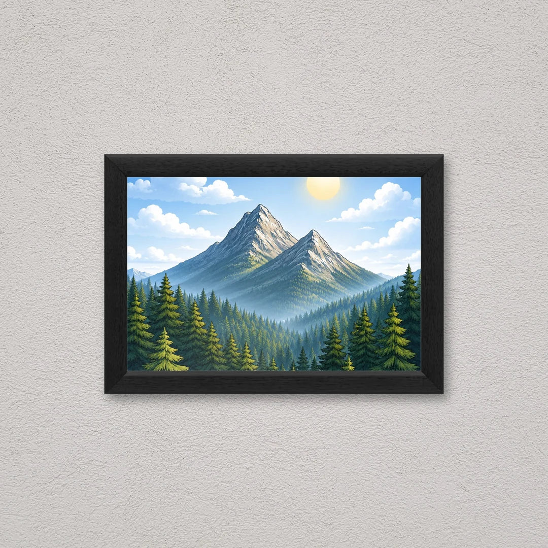 Il kit cornice completa 20×30 cm a parete di traverso, con una fotografia di esempio dentro