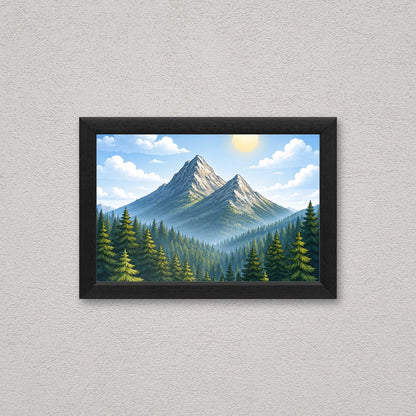 Il kit cornice completa 20×30 cm a parete di traverso, con una fotografia di esempio dentro