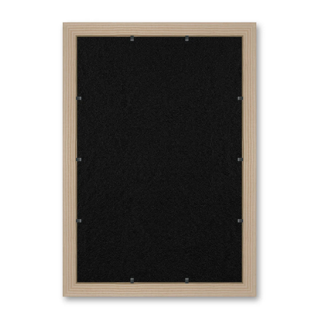 Il retro del kit cornice completa: il pannello in MDF montato nella battuta