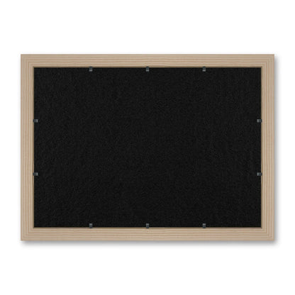 Il retro del kit cornice completa: il pannello in MDF montato nella battuta, di traverso