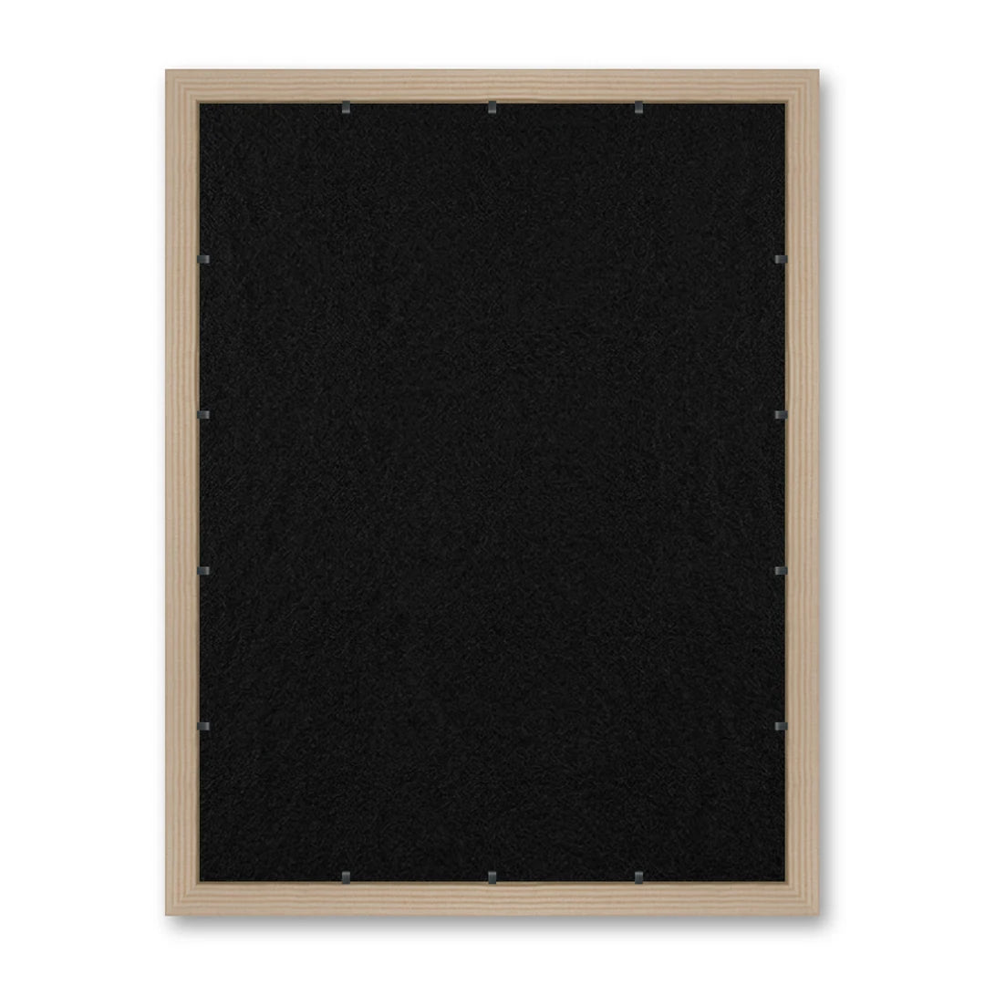 Il retro del kit cornice completa: il pannello in MDF montato nella battuta