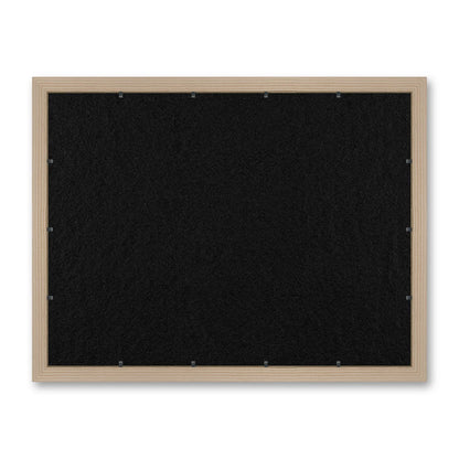 Il retro del kit cornice completa: il pannello in MDF montato nella battuta, di traverso
