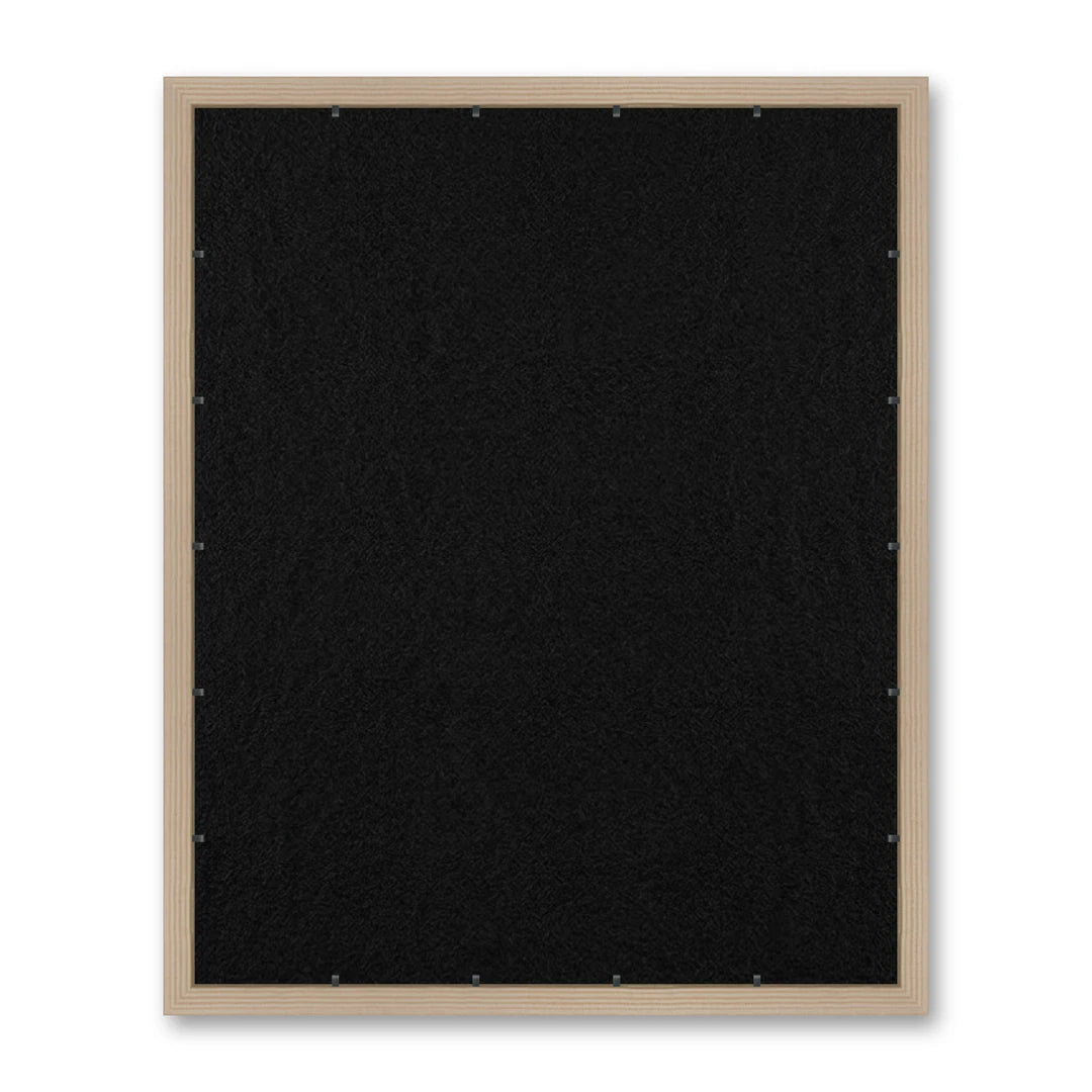Il retro del kit cornice completa: il pannello in MDF montato nella battuta
