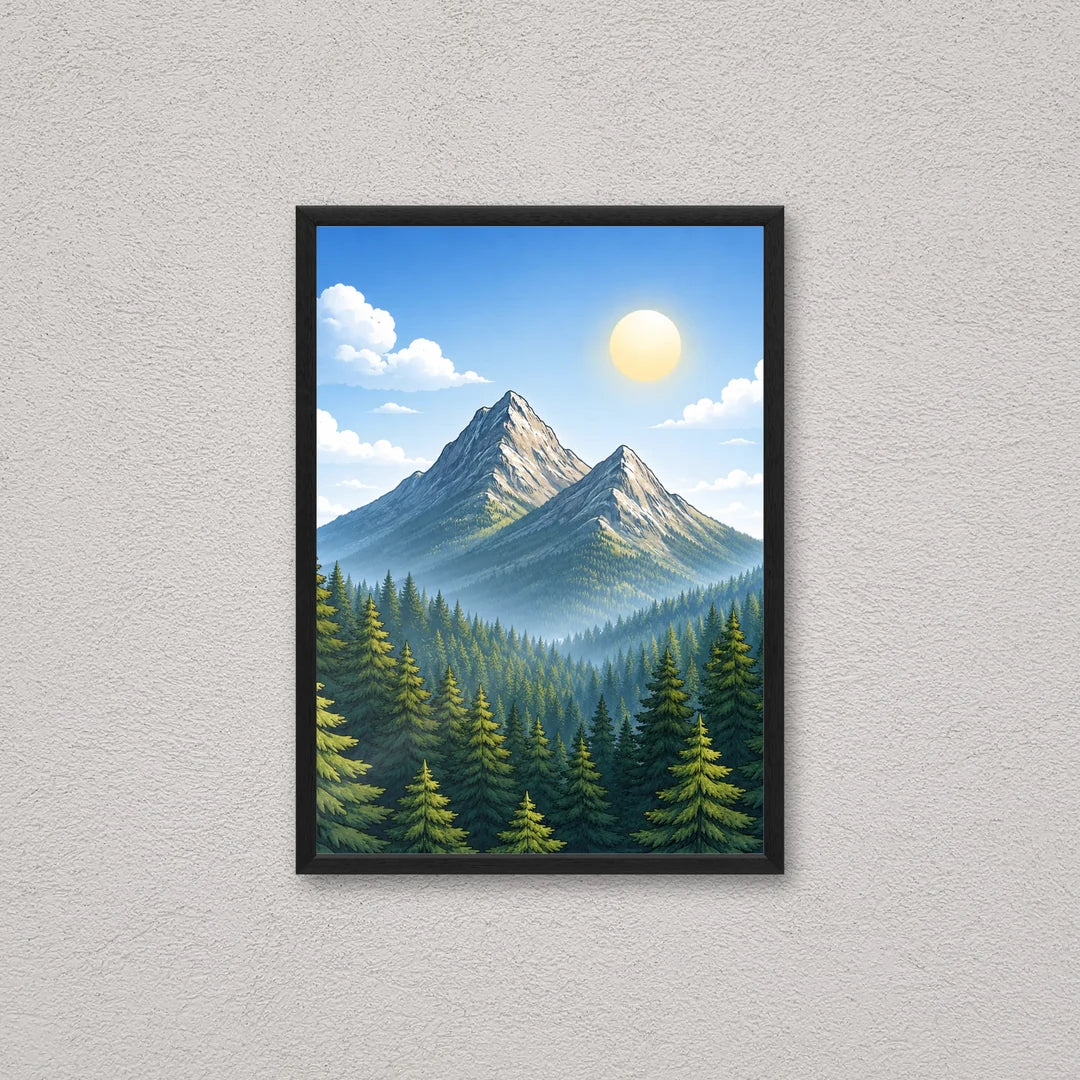 Il kit cornice completa 50×70 cm a parete, con una fotografia di esempio dentro