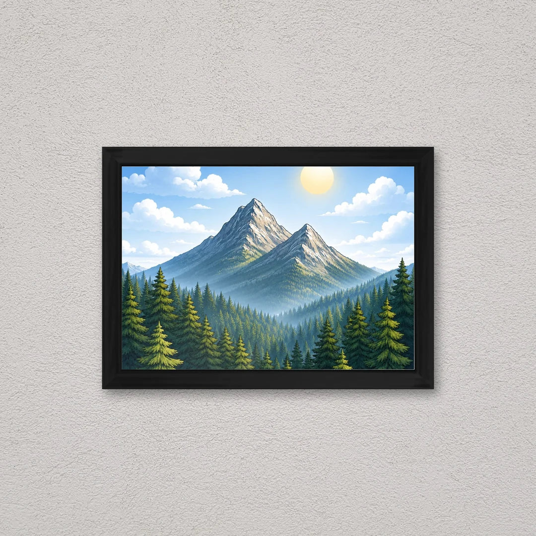 Il kit cornice completa 21×30 cm a parete di traverso, con una fotografia di esempio dentro