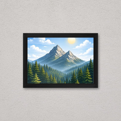 Il kit cornice completa 21×30 cm a parete di traverso, con una fotografia di esempio dentro