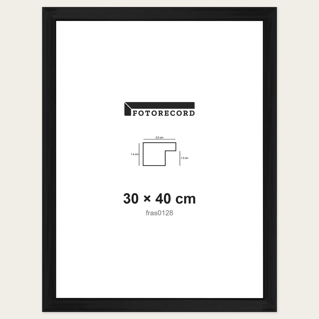 Kit Cornice Completa 30x40 cm — Nero Lucido | fras0128