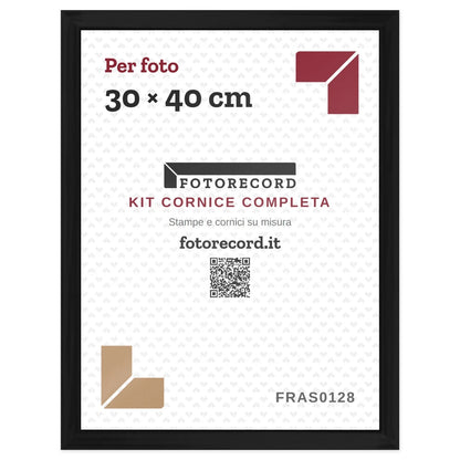 Il kit cornice completa 30×40 cm col foglio segnaposto Fotorecord: al suo posto va la tua foto