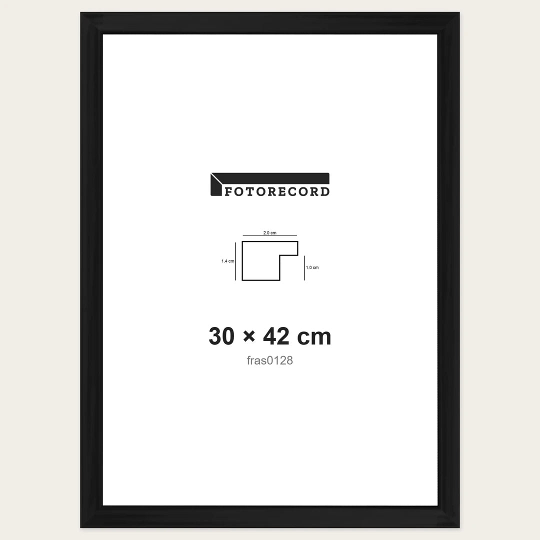 Kit Cornice Completa 30x42 cm — Nero Lucido | fras0128