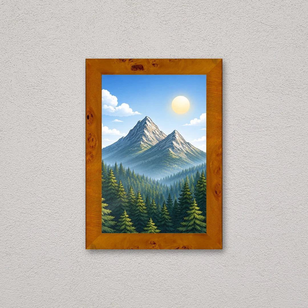 Il kit cornice completa 20×30 cm a parete, con una fotografia di esempio dentro