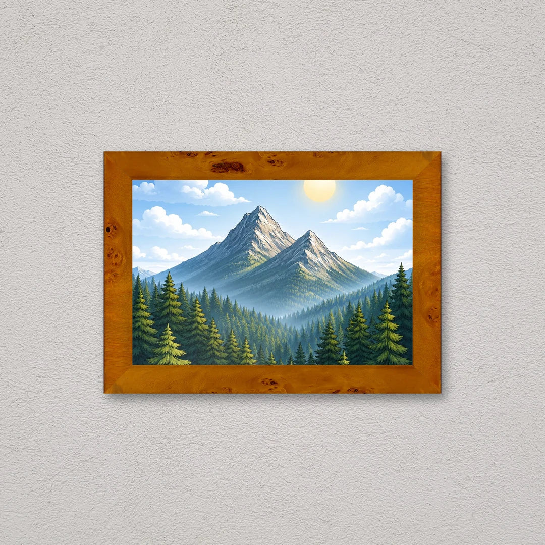 Il kit cornice completa 20×30 cm a parete di traverso, con una fotografia di esempio dentro