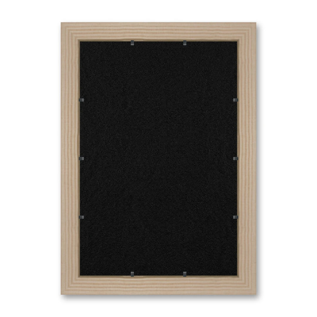 Il retro del kit cornice completa: il pannello in MDF montato nella battuta