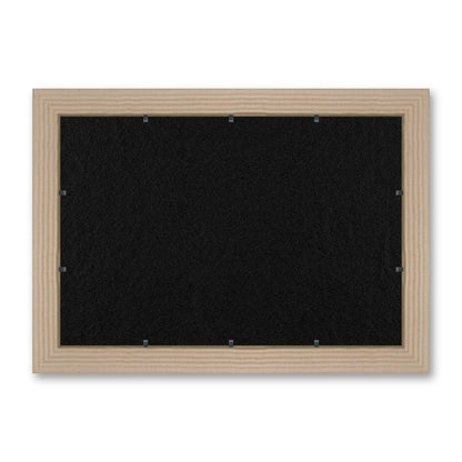 Il retro del kit cornice completa: il pannello in MDF montato nella battuta, di traverso