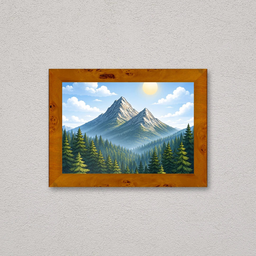 Il kit cornice completa 21×30 cm a parete di traverso, con una fotografia di esempio dentro