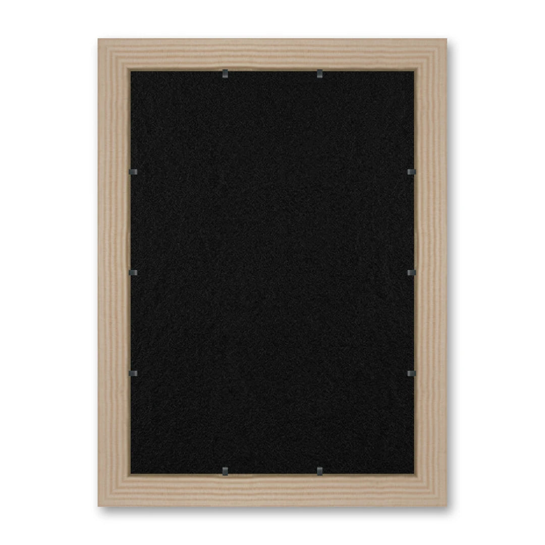 Il retro del kit cornice completa: il pannello in MDF montato nella battuta