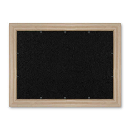 Il retro del kit cornice completa: il pannello in MDF montato nella battuta, di traverso