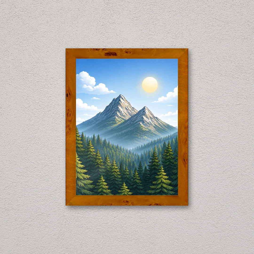 Il kit cornice completa 30×40 cm a parete, con una fotografia di esempio dentro