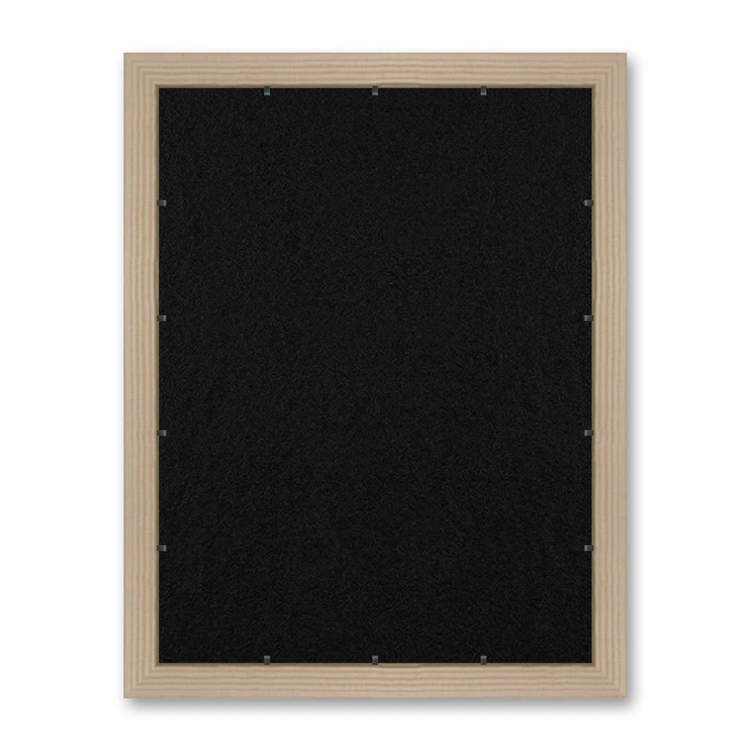 Il retro del kit cornice completa: il pannello in MDF montato nella battuta
