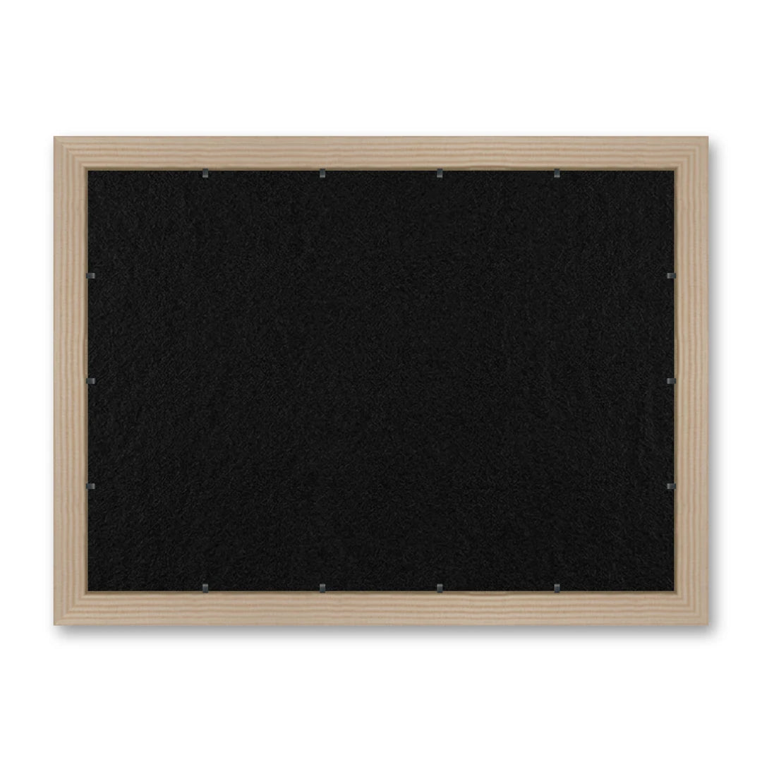 Il retro del kit cornice completa: il pannello in MDF montato nella battuta, di traverso