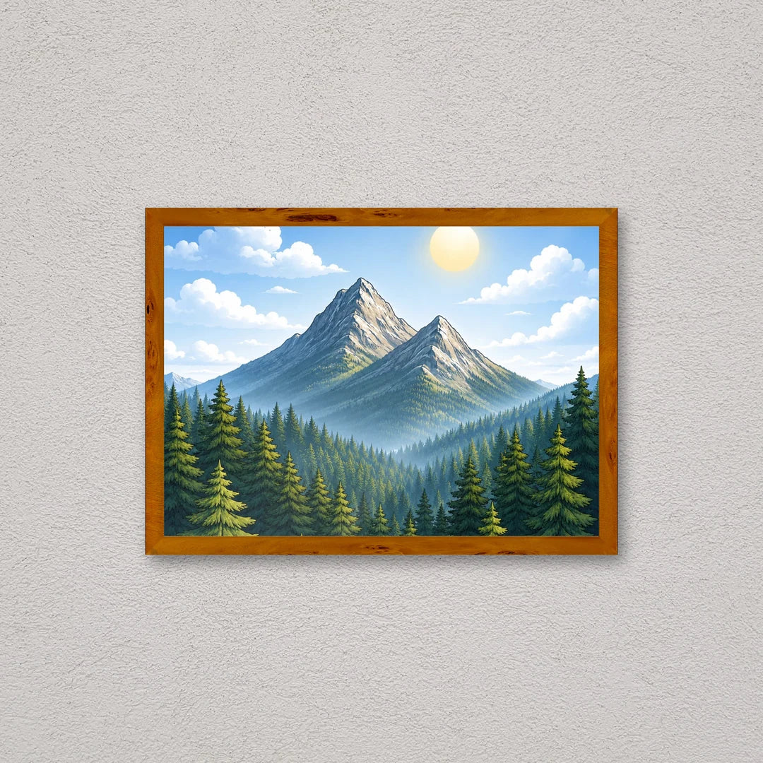 Il kit cornice completa 50×70 cm a parete di traverso, con una fotografia di esempio dentro