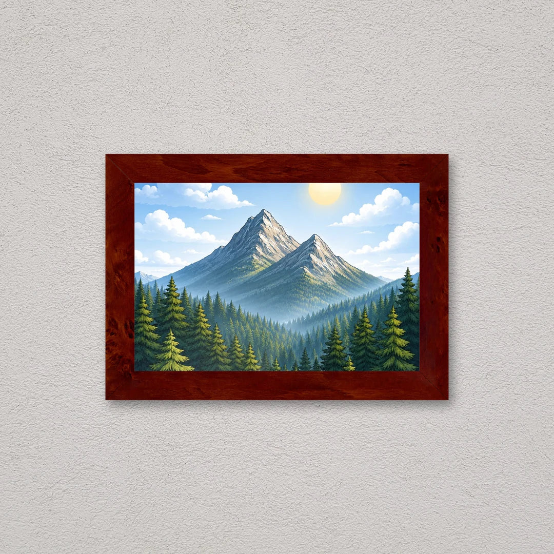 Il kit cornice completa 20×30 cm a parete di traverso, con una fotografia di esempio dentro
