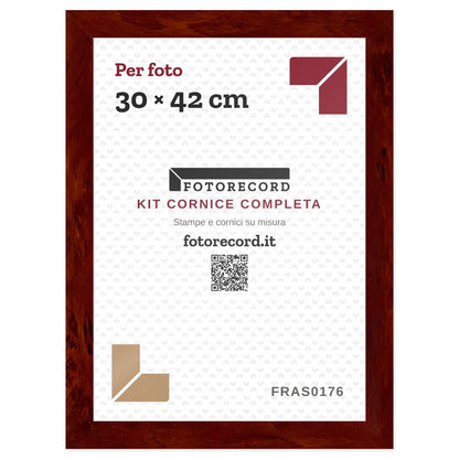 Il kit cornice completa 30×42 cm col foglio segnaposto Fotorecord: al suo posto va la tua foto