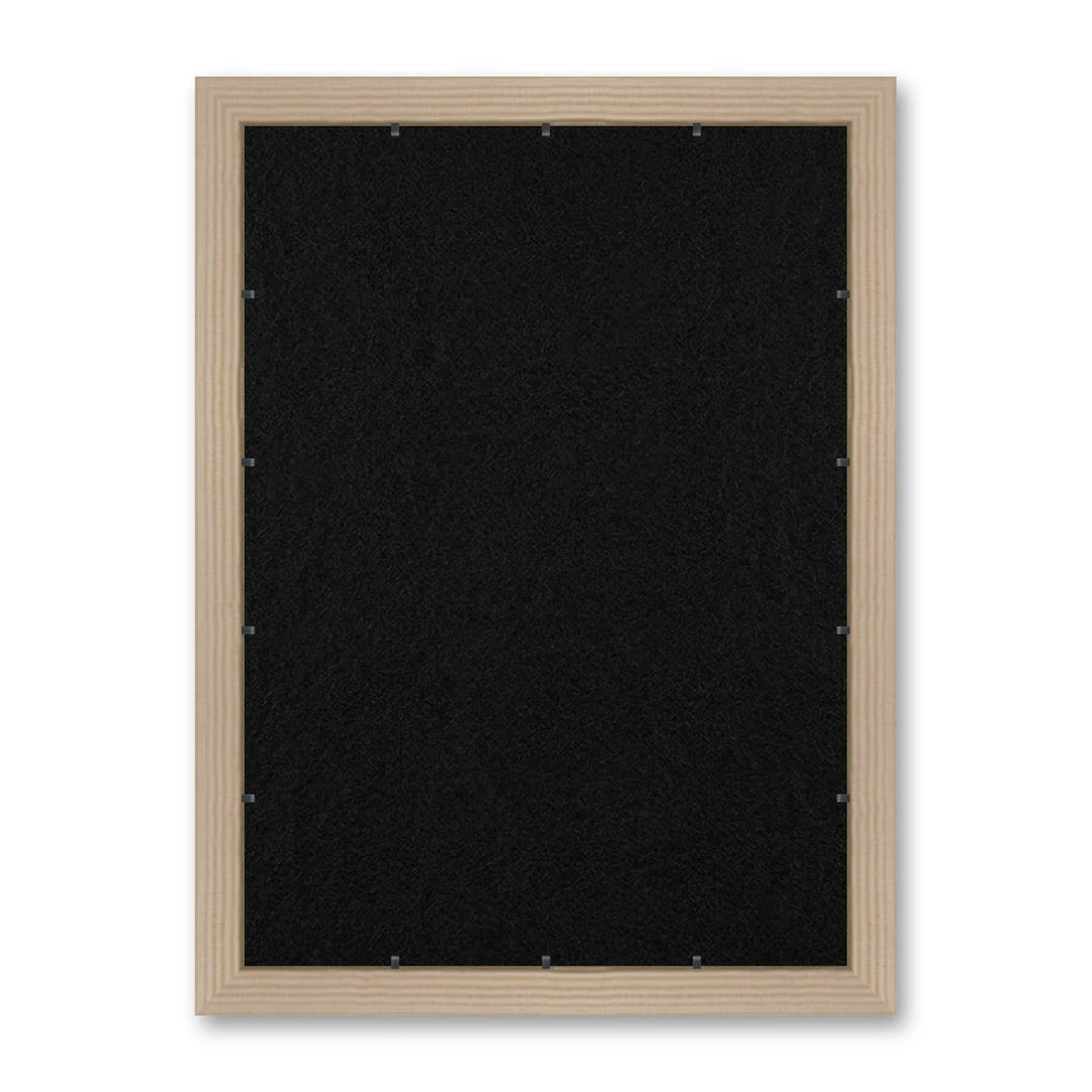 Il retro del kit cornice completa: il pannello in MDF montato nella battuta