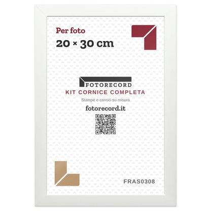 Il kit cornice completa 20×30 cm col foglio segnaposto Fotorecord: al suo posto va la tua foto