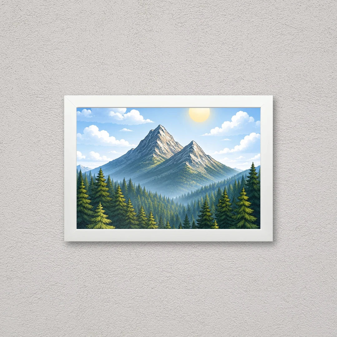 Il kit cornice completa 20×30 cm a parete di traverso, con una fotografia di esempio dentro