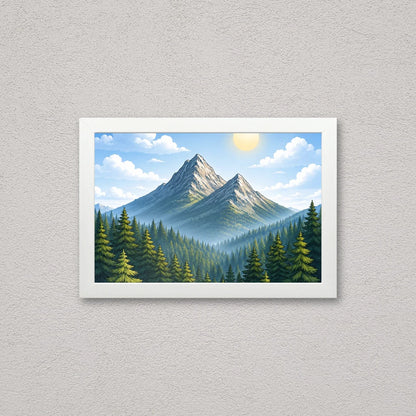 Il kit cornice completa 20×30 cm a parete di traverso, con una fotografia di esempio dentro