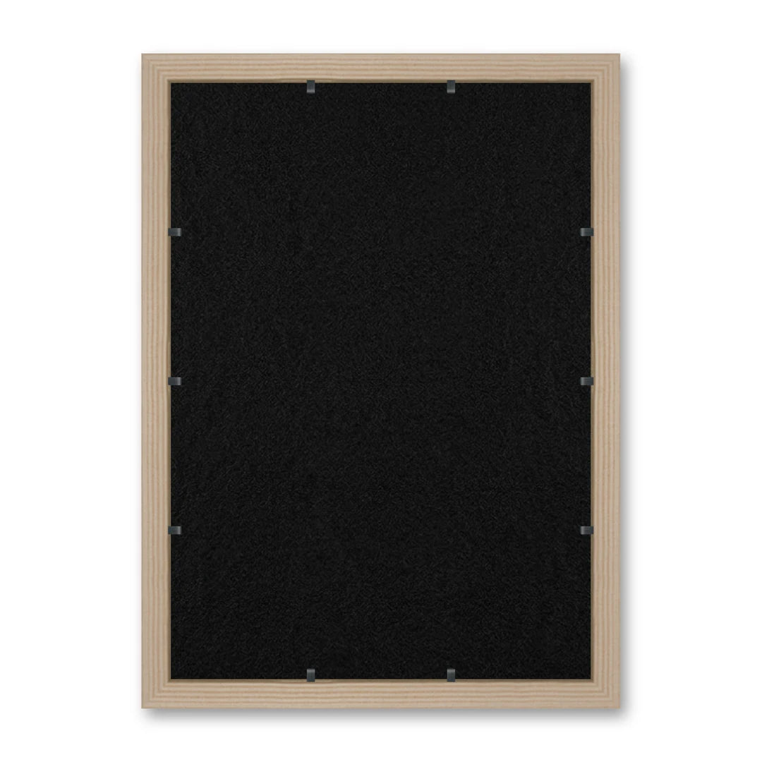 Il retro del kit cornice completa: il pannello in MDF montato nella battuta