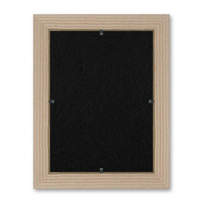Il retro del kit cornice completa: il pannello in MDF montato nella battuta