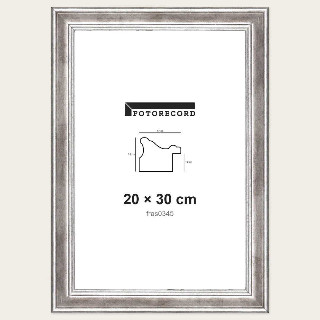 Kit Cornice Completa 20x30 cm — Argento Lucido | fras0345
