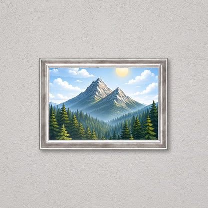 Il kit cornice completa 20×30 cm a parete di traverso, con una fotografia di esempio dentro