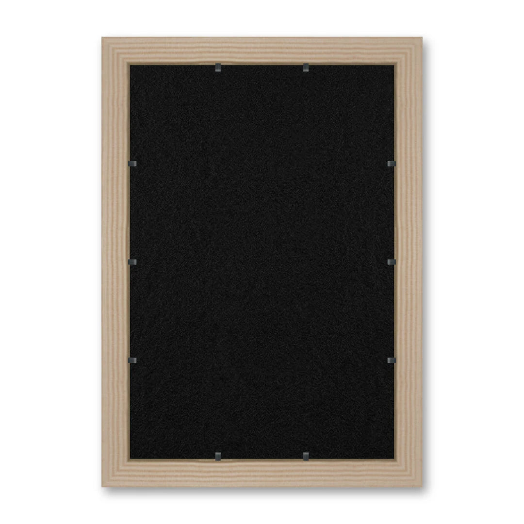 Il retro del kit cornice completa: il pannello in MDF montato nella battuta