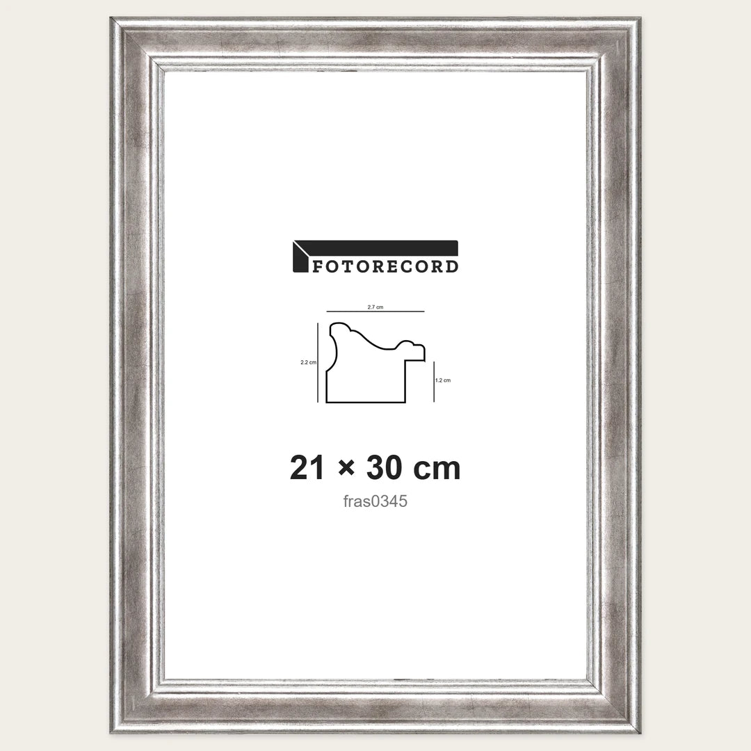 Kit Cornice Completa 21x30 cm — Argento Lucido | fras0345