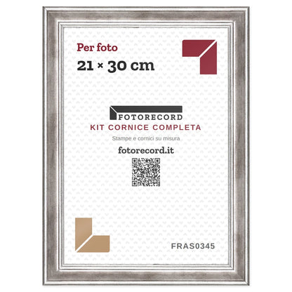 Il kit cornice completa 21×30 cm col foglio segnaposto Fotorecord: al suo posto va la tua foto