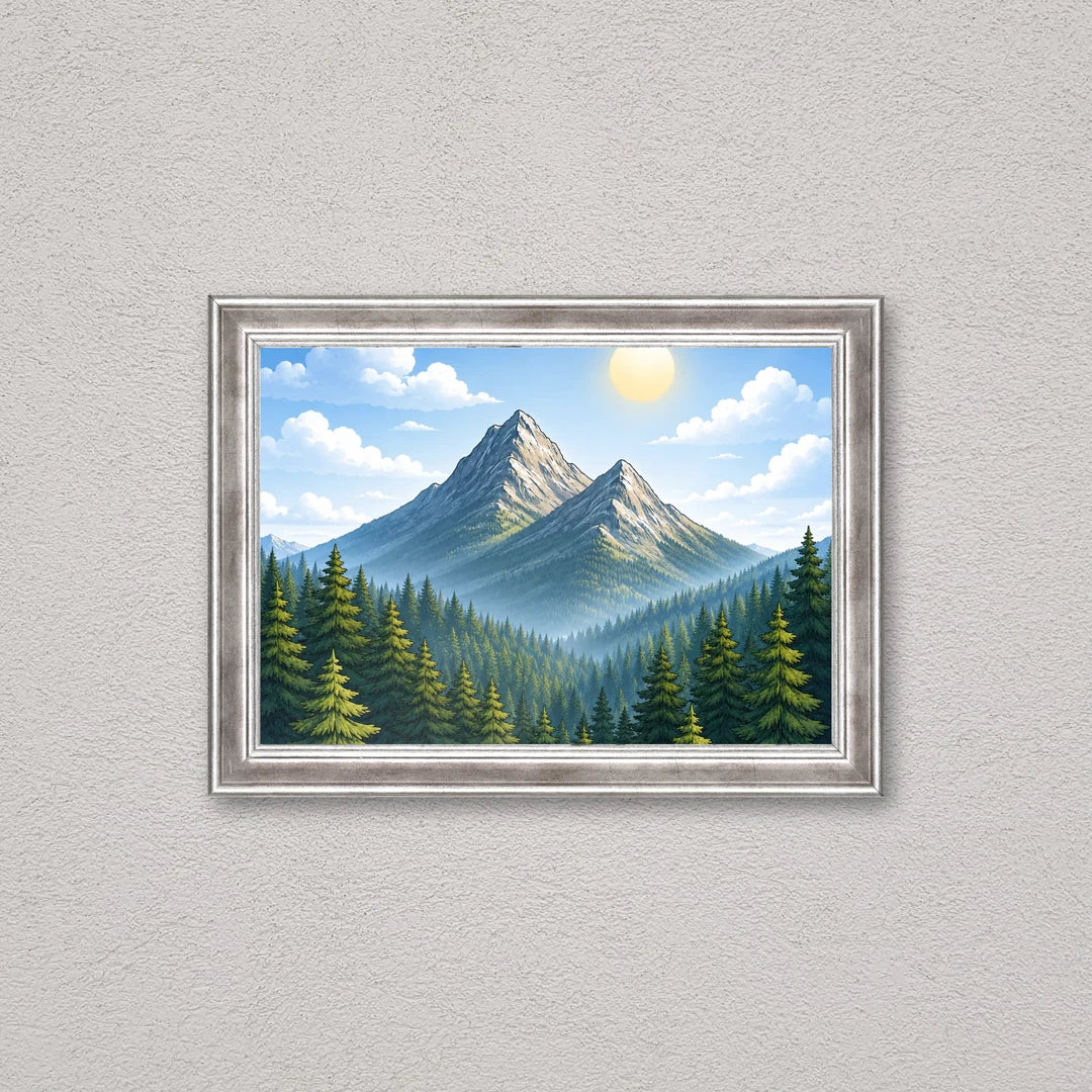 Il kit cornice completa 21×30 cm a parete di traverso, con una fotografia di esempio dentro
