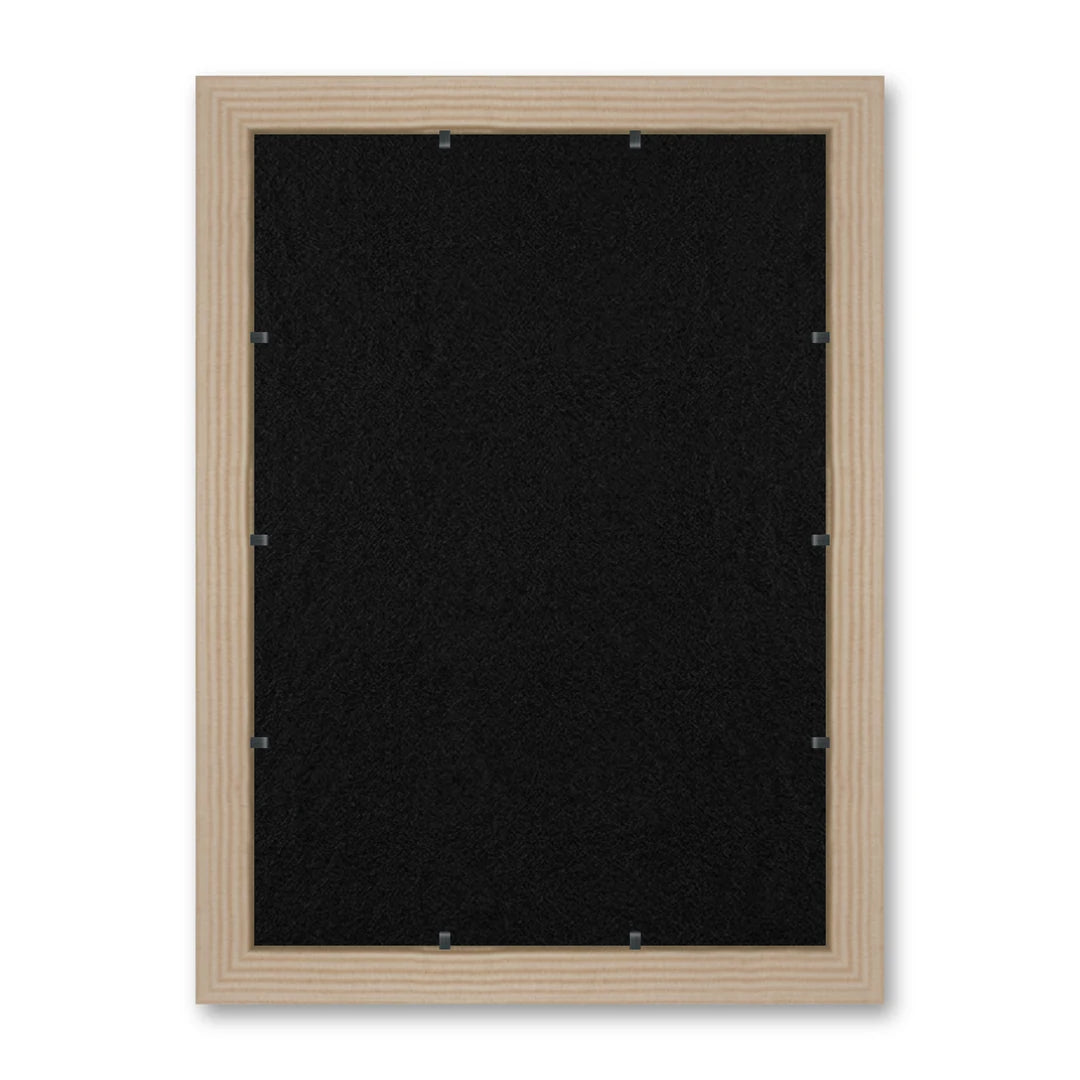 Il retro del kit cornice completa: il pannello in MDF montato nella battuta