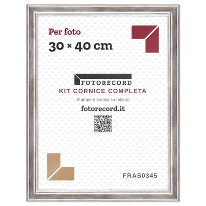 Il kit cornice completa 30×40 cm col foglio segnaposto Fotorecord: al suo posto va la tua foto