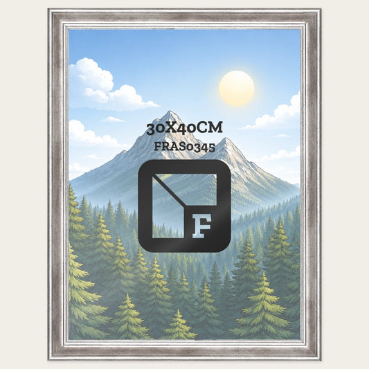 Kit Cornice Completa 30x40 cm — Argento Lucido