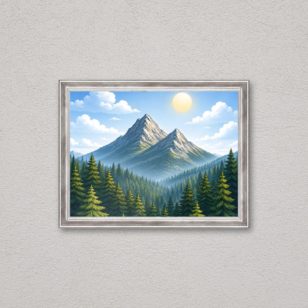 Il kit cornice completa 30×40 cm a parete di traverso, con una fotografia di esempio dentro