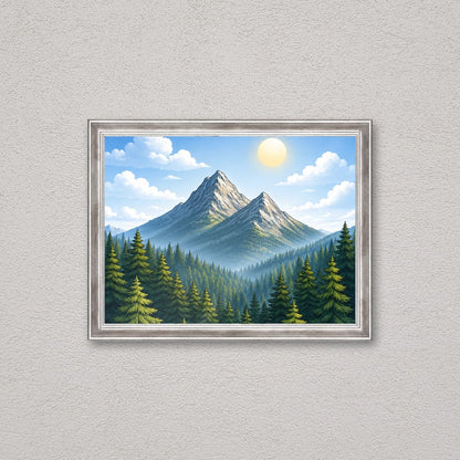 Il kit cornice completa 30×40 cm a parete di traverso, con una fotografia di esempio dentro