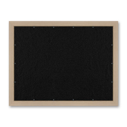 Il retro del kit cornice completa: il pannello in MDF montato nella battuta, di traverso