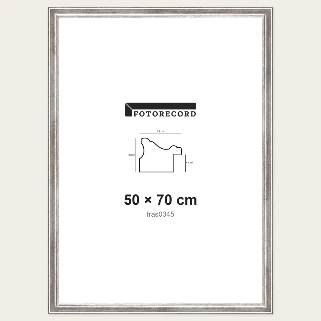 Kit Cornice Completa 50x70 cm — Argento Lucido | fras0345