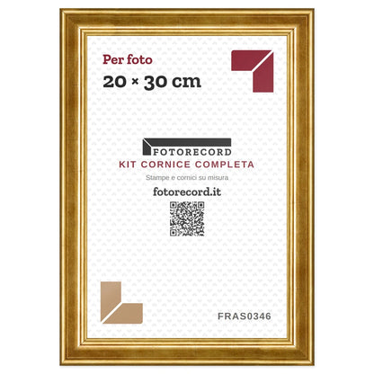 Il kit cornice completa 20×30 cm col foglio segnaposto Fotorecord: al suo posto va la tua foto