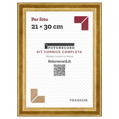 Il kit cornice completa 21×30 cm col foglio segnaposto Fotorecord: al suo posto va la tua foto